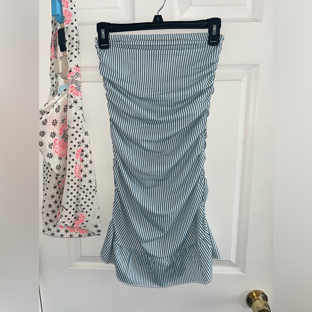 Edikted striped white and blue dress